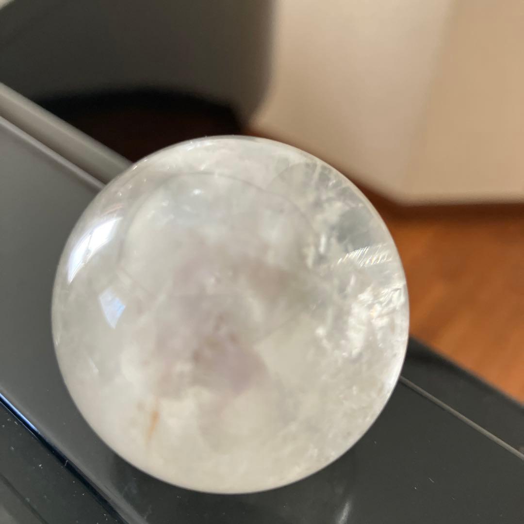 のらさま専用珍！緑水晶　グリーン水晶　スフィア　天然石置物　E12