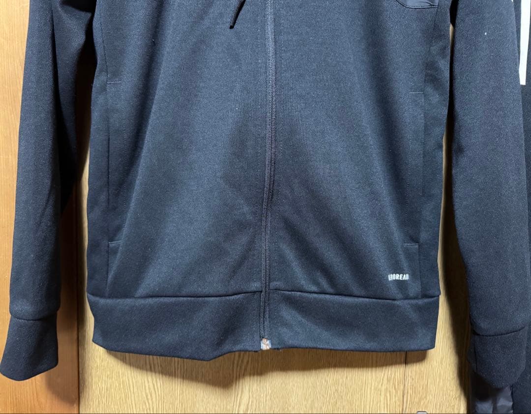 adidas ジャージ上下セット 黒 Mサイズ セットアップ フード パーカー