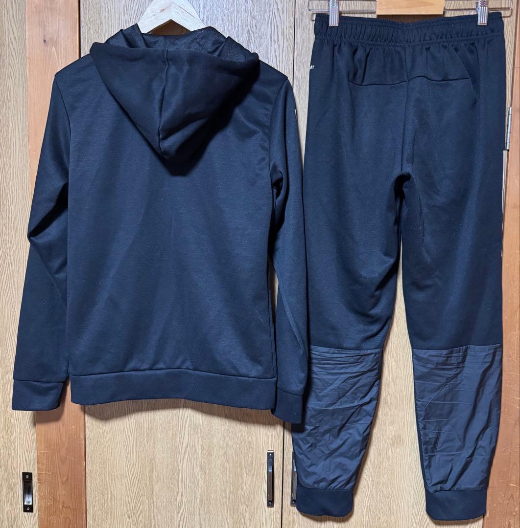 adidas ジャージ上下セット 黒 Mサイズ セットアップ フード パーカー