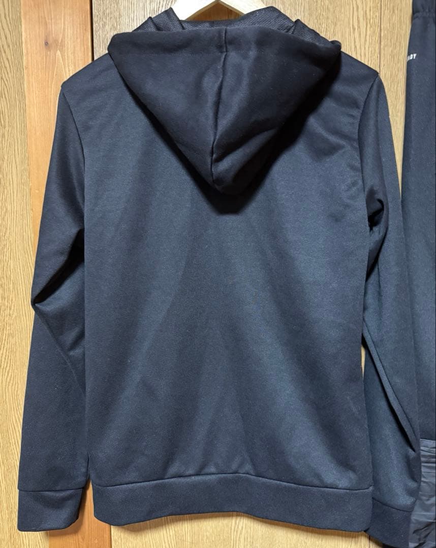 adidas ジャージ上下セット 黒 Mサイズ セットアップ フード パーカー