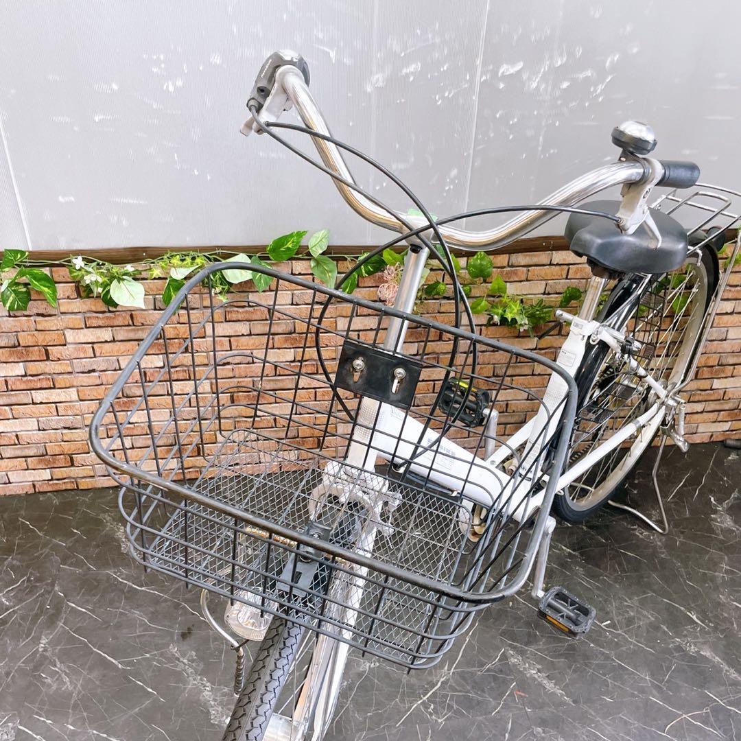 【76】一般車 ママチャリ ホワイト 26インチ 外装変速付き