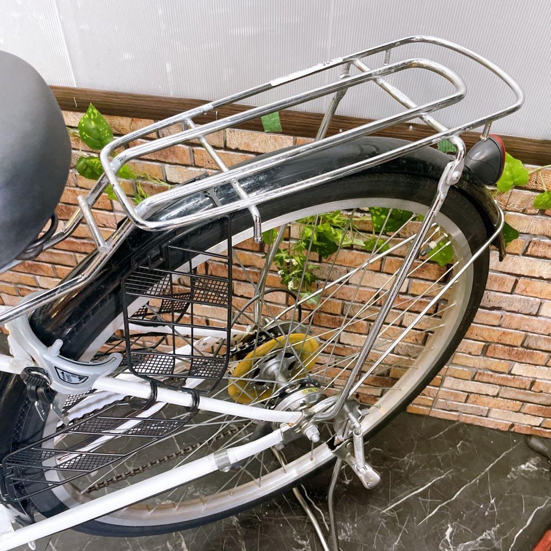 【76】一般車 ママチャリ ホワイト 26インチ 外装変速付き