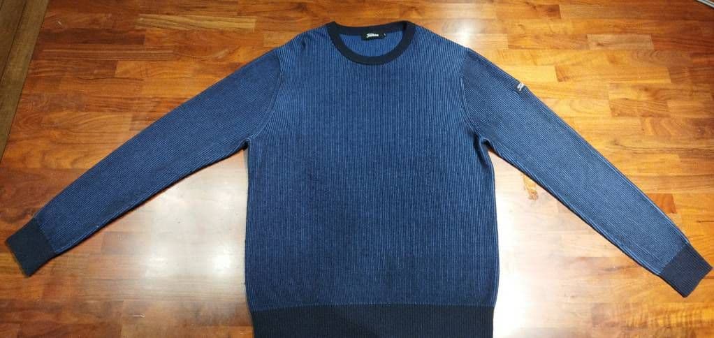 タイトリスト　Titleist メンズ クルーネックニット　Lサイズ　青