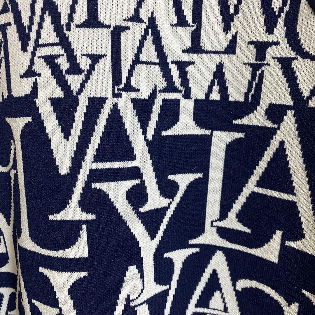 キャロウェイ　ロゴパターンニットセーター ネイビー/ホワイト　L 石川遼タイプ